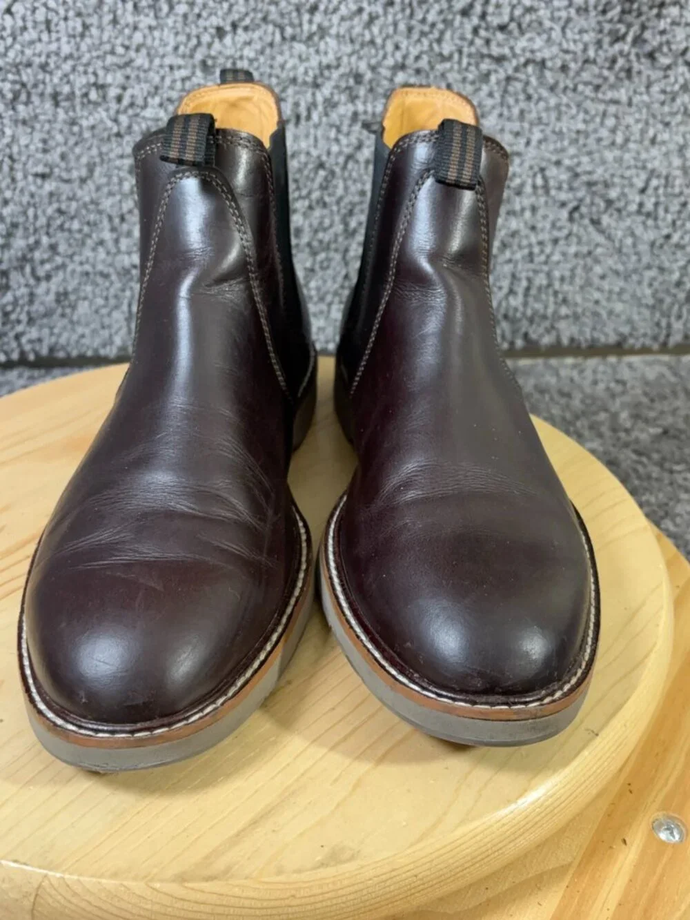Cole Haan Morris Chelsea Boots Mens Size 9.5 Dark Brown Leather Pull On Ankle